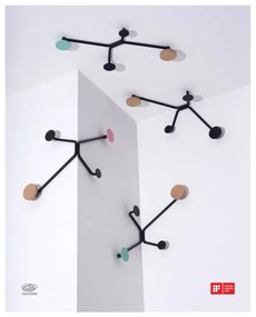 Čierny rohový nástenný vešiak Gazzda Hook