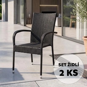Záhradná ratanová stolička PARIS - set 2 ks