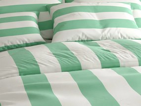 Bavlnené obliečky STRIPES bielo-zelené Rozmer obliečky: 70 x 90 cm | 140 x 200 cm
