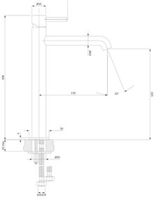 OMNIRES Y1212GR - Umývadlová batéria Y 30,8 cm kefovaný grafit