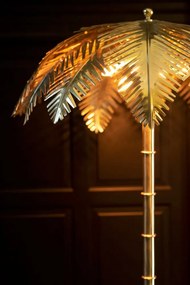 Zlatá kovová stolná palmová lampa Coconut - Ø 45 * 72 cm