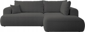Rohová sedacia súprava Olivo II (p) (tmavosivá čierna)