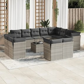 vidaXL 13-dielna záhradná sedacia súprava s vankúšmi polyratanová
