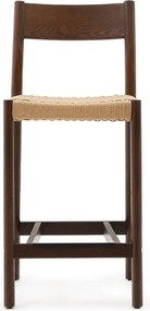 Hnedá/v prírodnej farbe barová stolička z dubového dreva (výška sedadla 65 cm) Yalia – Kave Home