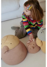 Svetloružový látkový detský kôš na hračky ø 17x15 cm Mini Peggy the Pig – Lorena Canals