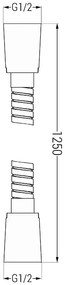 Mexen príslušenstvo, Sprchová hadica 125 cm, oceľová, chrómová, 79435-00