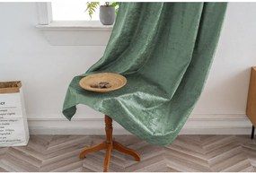 Zatemňovací záves LOOM VELVET 140x250 cm, zelený Zavesenie: Kovové krúžky