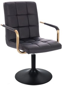 LuxuryForm DESIGN Stolička VERONA GOLD na čiernom tanieri - čierna