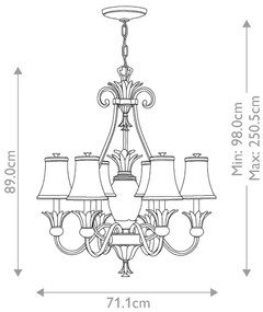 Hinkley HK-PLANT7-PZ - Luster na reťazi PLANTATION 7xE14/40W/230V bronzová