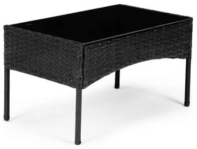 ModernHome Sada ratanového záhradného nábytku - stôl, lavica, 2x kreslo, XS-RTS011 BLACK