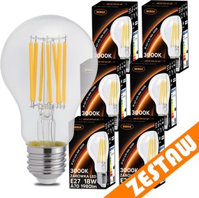 SADA 6x LED žiarovka E27 18W 1980lm 3000K  - tepla biela