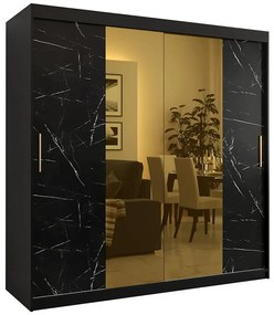 Skriňa Platinum T1 200 čierna marmur/čierna