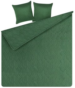 Súprava posteľnej prikrývky a vankúšov 160 x 220 cm zelená BABAK Beliani