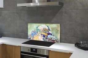 Sklenený obklad do kuchyne Abstraktné umenie dieťa 120x60 cm