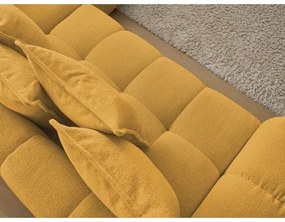 Ženilková rozkladacia/s úložným priestorom rohová pohovka v horčicovej farbe (pravý roh/do L) Everest – Bobochic Paris