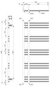 Sapho - Kúpeľňový radiátor MAGDALENA 408W/230V 50x120 cm lesklý chróm