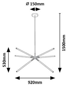 Rabalux 72168 - LED Luster na lanku NIVARO LED/36W/230V 3000K