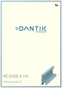 DANTIK rám na obraz 42x59,4 | ALU Dýha barevná modrá pastel (Plexi Čiré)