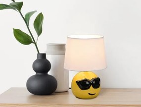 Stolová lampa Coolio 26 cm, smajlík s okuliarmi%