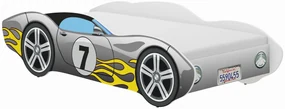 Posteľ sivé auto s matracom