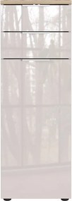 Krémová lesklá vysoká/úzka kúpeľňová skrinka 39x112 cm Tavira – Germania