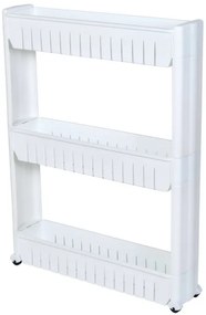 Pojazdný kúpeľňový regál LEIRA biely