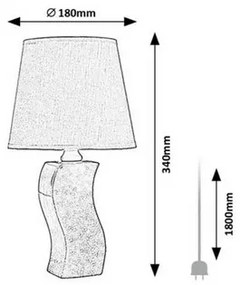 Rabalux 74073 stolná lampa Dayami, sivá
