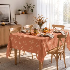 Goldea hranatý obrus 100% bavlnené plátno - oranžové jesenné lístky 120 x 120 cm