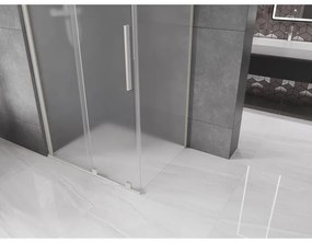 Mexen Velar, sprchový kút s posuvnými dverami 150 x 100 cm, 8mm sklo námraza, brúsená oceľ, 871-150-100-31-97