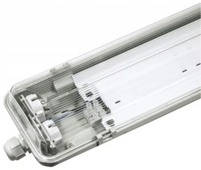 BERGE LED hermetické svietidlo T8 2x120cm IP65 ver3 + LED trubica - teplá biela