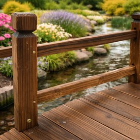 Dekoratívny záhradný mostík BestBerg BBGD-4001 / 150 x 55 x 42,5 cm / hnedá