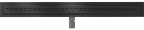 Mexen Flat nerezový sprchový žľab 100 cm, vzor M18, čierna, 1723100-15