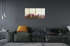 Sklenený obraz Fialové kvety dosky 140x70 cm