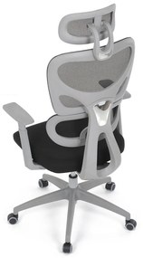 Kancelárska ergonomická stolička GRANT II — sieť, látka, sivá/čierna