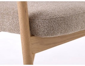 Béžové jedálenské kreslá v súprave s podrúčkami 2 ks z dubového dreva Elk – Unique Furniture