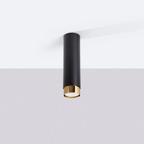 Stropné svietidlo Nero, 1x čierne kovové tienidlo, (22,5 cm), g