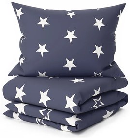 Bavlnené obliečky LINE STAR tmavomodré