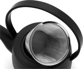 Čierna kanvica na čaj z liatiny so sitkom 1,2 l Kobe – Bredemeijer