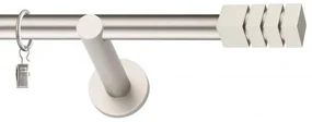 Dekorstudio Chrómová matná jednoradová garniža NORDIC 19mm Dĺžka: 420cm, Typ uchytenia: Držiak otvorený, Typ príslušenstva: Krúžky tiché so štipcami