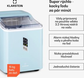 Klarstein Albaron, výrobník ľadu, tvar náboja, 12 kg/24 h, nádrž 1,5 l, displej