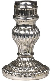 Strieborný antik sklenený svietnik Mercury - Ø 7*11,5 cm