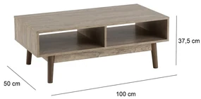 Konferenčný stolík v prírodnej farbe 50x100 cm Urban - Casa Selección