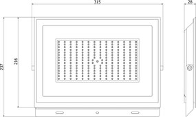 Mexen Luxpro LED reflektor, 150W, neutrálna - 4000K, 13500 lm, čierna - L230-150-40-70