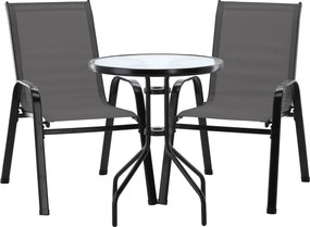 CH 3-dielny záhradný balkónový set nábytku - sivá