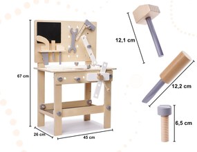 KIK Dřevěná dílna s nářadím na stole DIY set