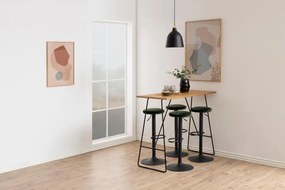 Actona 2x Barová stolička bez operadla Finch - zelená / čierna