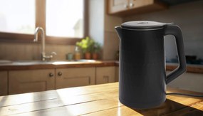 Bauerkraft Bezdrôtová cestovná rýchlovarná kanvica 1500 W 1,8 l otočná čierna
