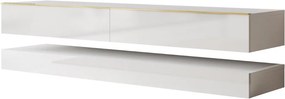 TV STOLIK SALLE BIELY LESK + ZLATÉ ÚCHYTKY 140 cm