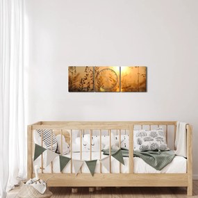 Obraz východu slnka (s hodinami) (90x30 cm)