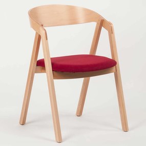 Stima stolička GURU buk s čalúneným sedákom Vyberte odtieň ->: Tmavo hnedá, Vyberte látku ->: LUX Zelená 18